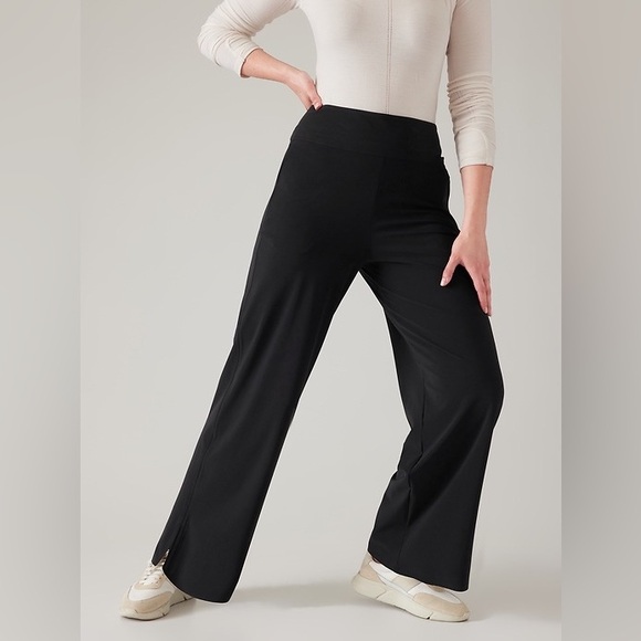 Athleta Black Wide-Leg Pants - Picture 1 of 6